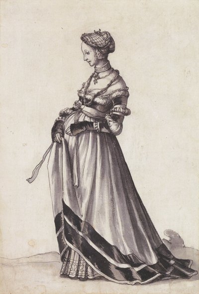 Basel Woman Walking towards the Left by Hans Holbein der Jüngere